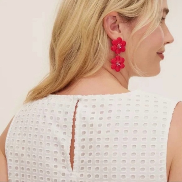 Kate Spade Red Floral Earrings plus Target colab - Picture 2 of 9